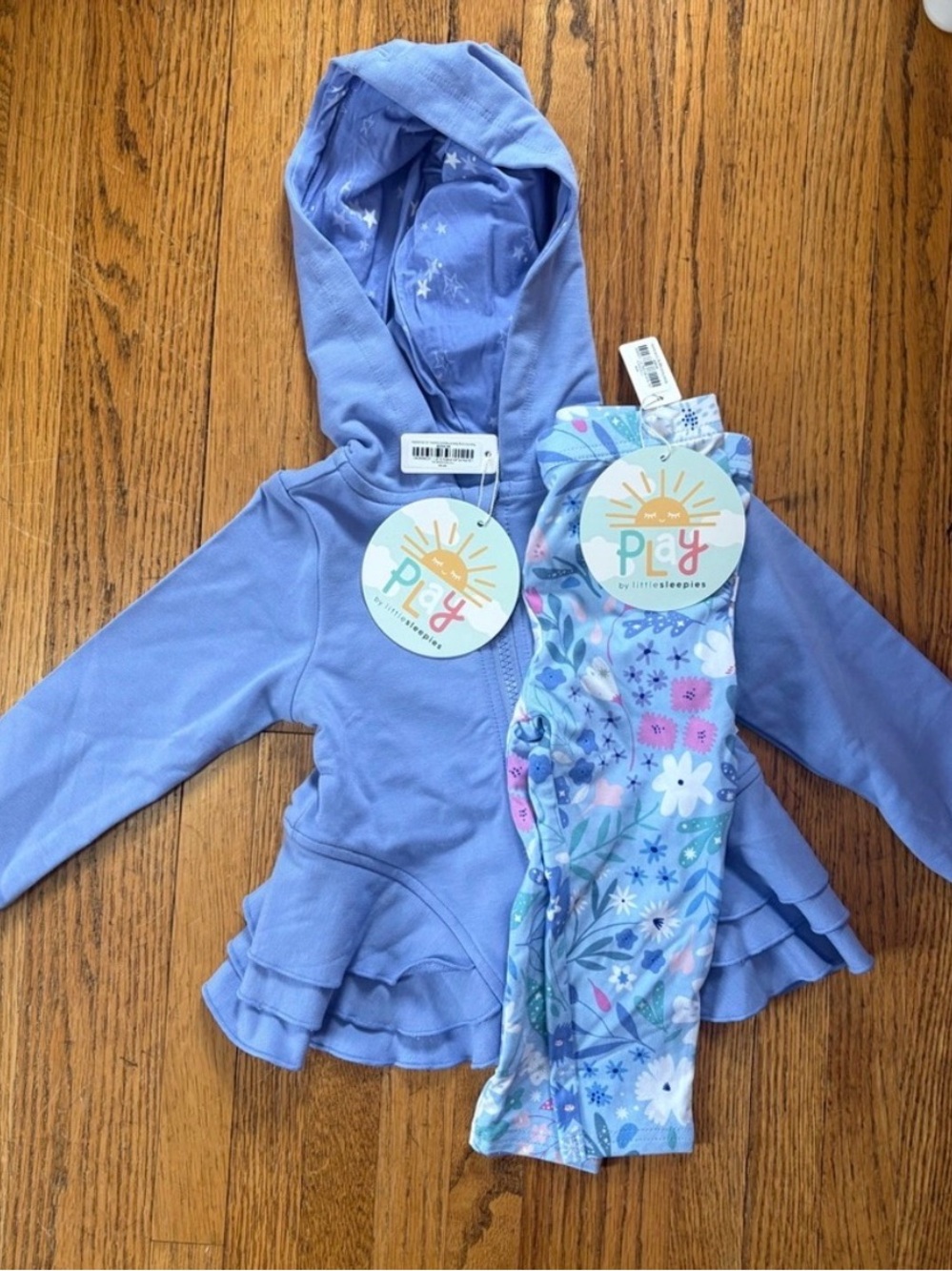 Little Sleepies Purple Floral Girls Matching Set 6-12